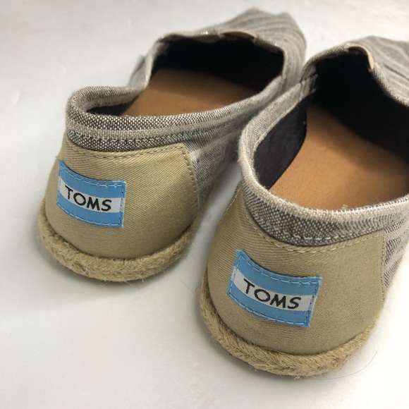 Toms Alpargata grey and white strip Canvas Size 8 - Picture 12 of 14